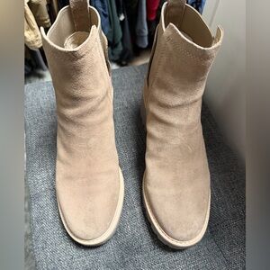 Dolce Vita Beige Suede Ankle Booties